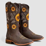 Soledad - Botas Camperas con Flores Bordadas