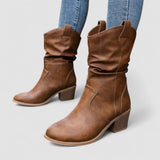 Leonor - Botas de Caña Arrugada con Tacón