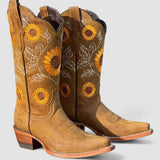 Soledad - Botas Camperas con Flores Bordadas