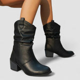 Leonor - Botas de Caña Arrugada con Tacón