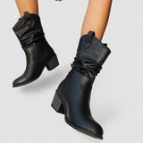 Leonor - Botas de Caña Arrugada con Tacón
