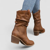 Leonor - Botas de Caña Arrugada con Tacón