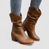 Leonor - Botas de Caña Arrugada con Tacón