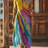 Boho-Chic Saules rakstu kleita