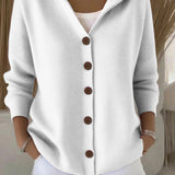 Josephine - Sieviešu Elegants Hooded Buttoned kardigāns