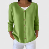 Eleanor - Sieviešu Izsmalcināts V - Neck Buttoned kardigāns