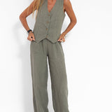 Ella | Weste Weite Hosen Set (Fast ausverkauft)
