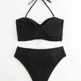 Vienkrāsains Halter Bikini