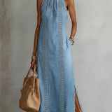 Soline | Vintage Lace Denim Dress