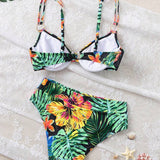 Bikini Seksīgs Iespiests Push-Up Triangula Krūšturis