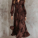 Amelia™ Paisley-izdrukāts maxi kleita ar rāvējslēdzēju