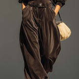 Damen Retro-Hoodie-Set mit weiter Hose und Gürtel