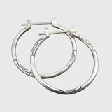 Amelija - Retro Sudrabs Hoop auskari