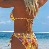 Krāsains Bikini ar Kakla Siksnu