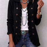 Camila - Chaqueta de Punto Negro con Volantes
