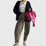 Chandra - Vintage džinsi ar Leopard apdruka