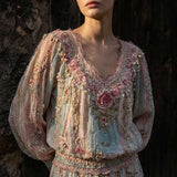 Anette | Krāsains Pleds Meadowloom Top