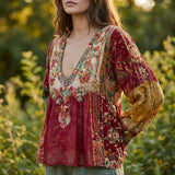 Anette | Krāsains Pleds Meadowloom Top