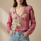 Anette | Krāsains Pleds Meadowloom Top