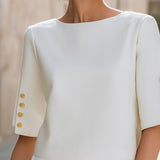Valerie Detaļu Izgriezums Piedurkņu Elegants Tops