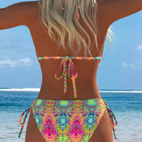 Krāsains Bikini ar Kakla Siksnu