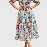 Merlin - Flattering ziedains midi kleita