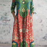Celestine™ - Vintage Ziedu Maxi Kleita