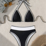 Bikini Seksīgs Kontrastējošs Trīsstūris