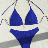 Bikini Seksīgs Vienkrāsains Divdaļīgs Trīsstūris