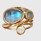 Elīna - Vintage Inset Zils Moonstone gredzens