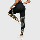 High - Waisted Leopard apdruka Training bikses