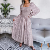 Lotte™ Elegante Beigā Garām Piedurknēm Maxi Kleita