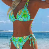 Krāsains Bikini ar Kakla Siksnu