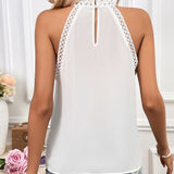 Gilet Uni Dentelle Creuse Bez Piedurknēm