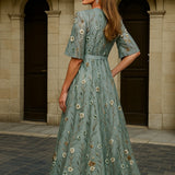 Hazel - Elegants V - Neck ar jostu Boho maksi kleita
