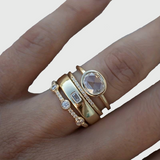 Ligija - Vintage Zelts & Zirconia gredzens Set