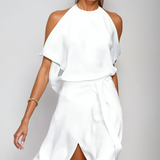 Celestine – Asimetrisks Off-Shoulder Midi Kleita