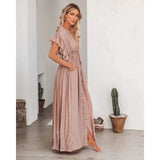 Anne™ - Maxi Taupe Ibiza Kleita