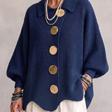 Damen Langarm-Strickjacke mit Knöpfen