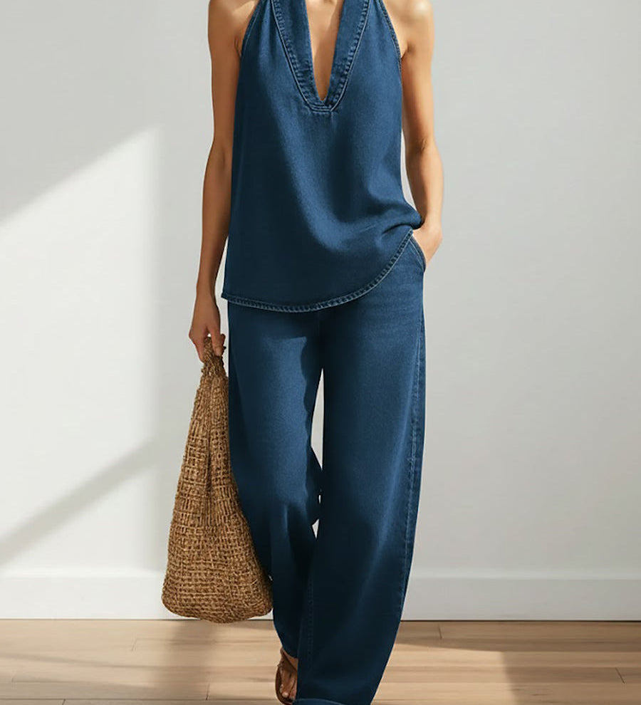 Adrienne | Retro Two-Piece Denim Set