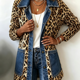 Lorena - Chaqueta Larga de Leopardo con Vaquero