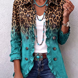 Mercedes - Chaqueta blazers Leopardo Degradado con Volantes