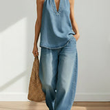 Adrienne | Retro Two-Piece Denim Set
