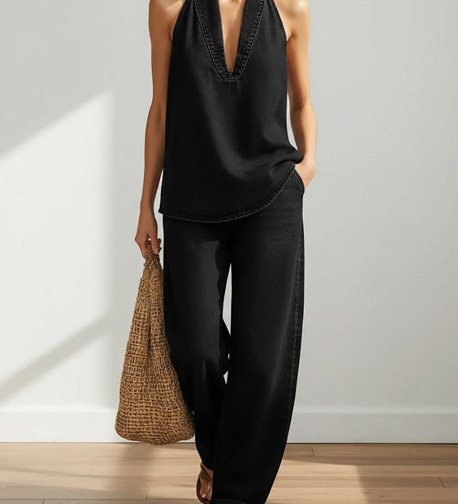 Adrienne | Retro Two-Piece Denim Set