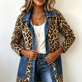 Lorena - Chaqueta Larga de Leopardo con Vaquero
