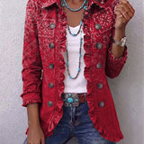 Damen Rüschenjacke mit Knöpfen