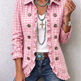 Purificación - Chaqueta de Cuadros Vichy con Volantes