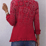 Damen Rüschenjacke mit Knöpfen