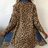 Lorena - Chaqueta Larga de Leopardo con Vaquero
