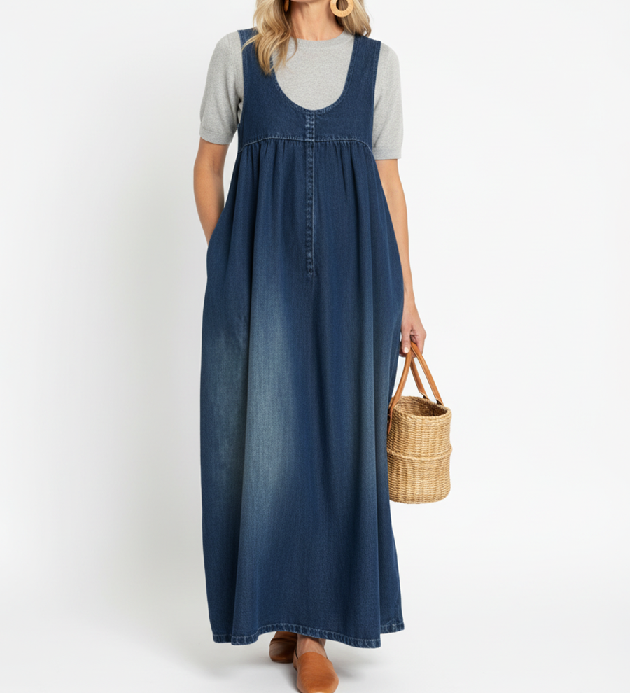 Capucine | Vintage Mazgāta Džinsu Maxi Kleita